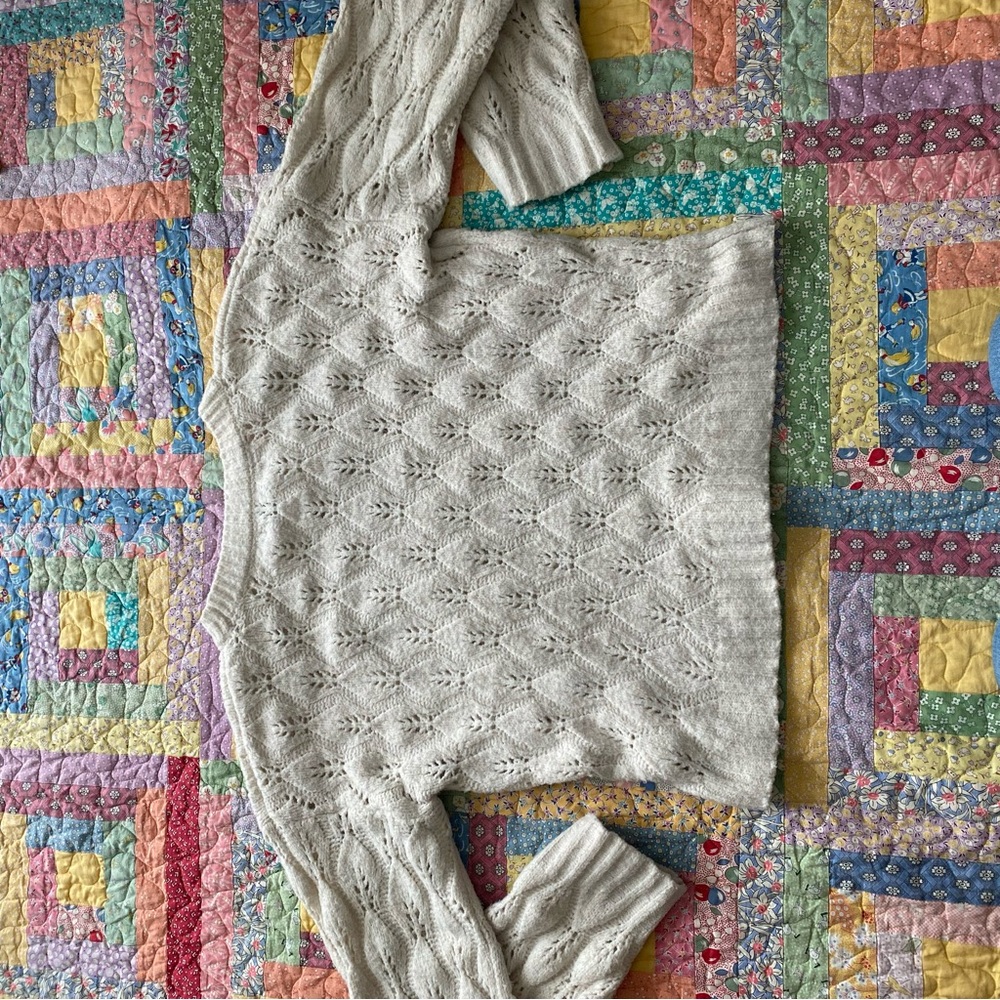 SO cream colored cozy chunky cable knit sweater from kohls - Picture 3 of 5